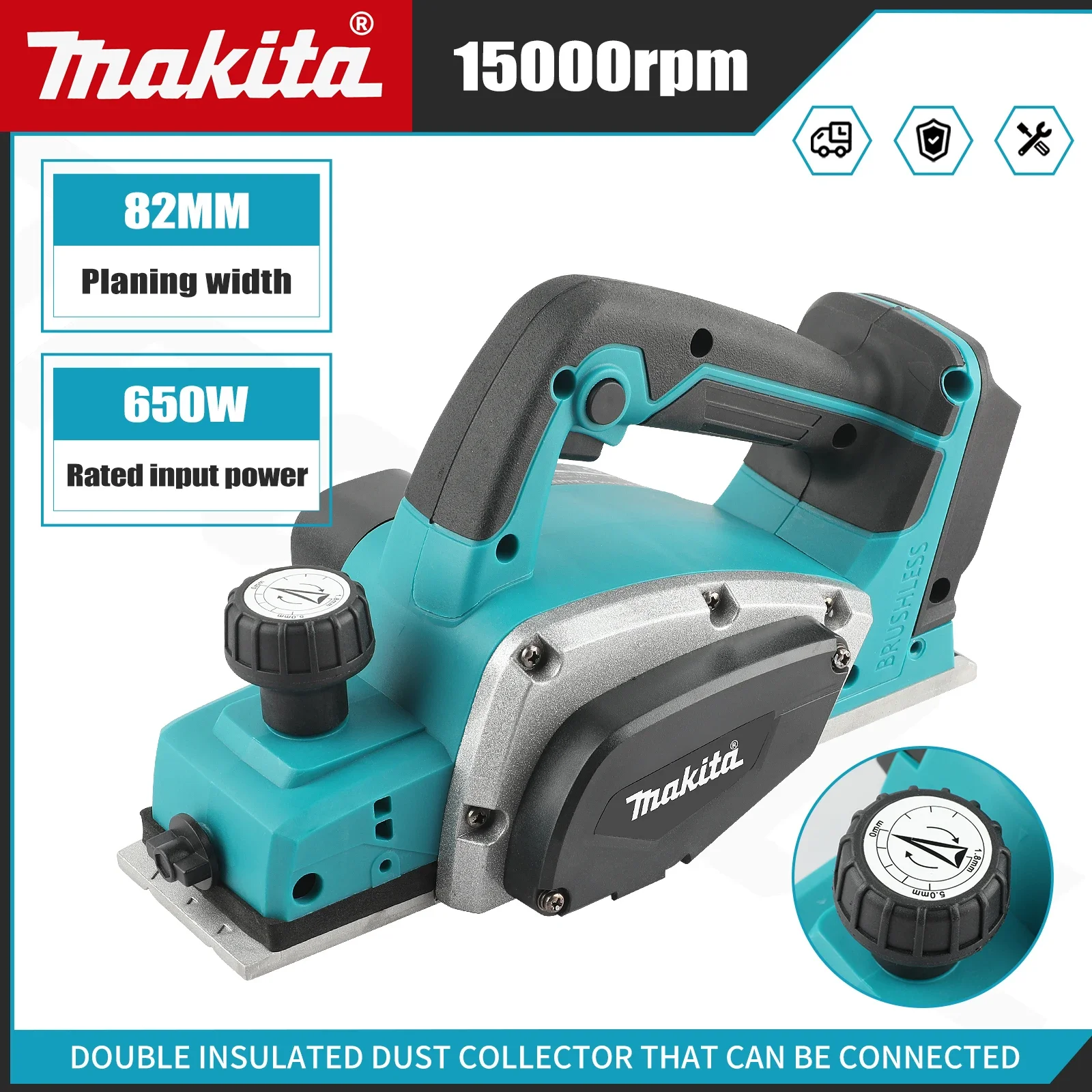Power Tools For Woodworking - Raboteuse électrique sans fil et sans