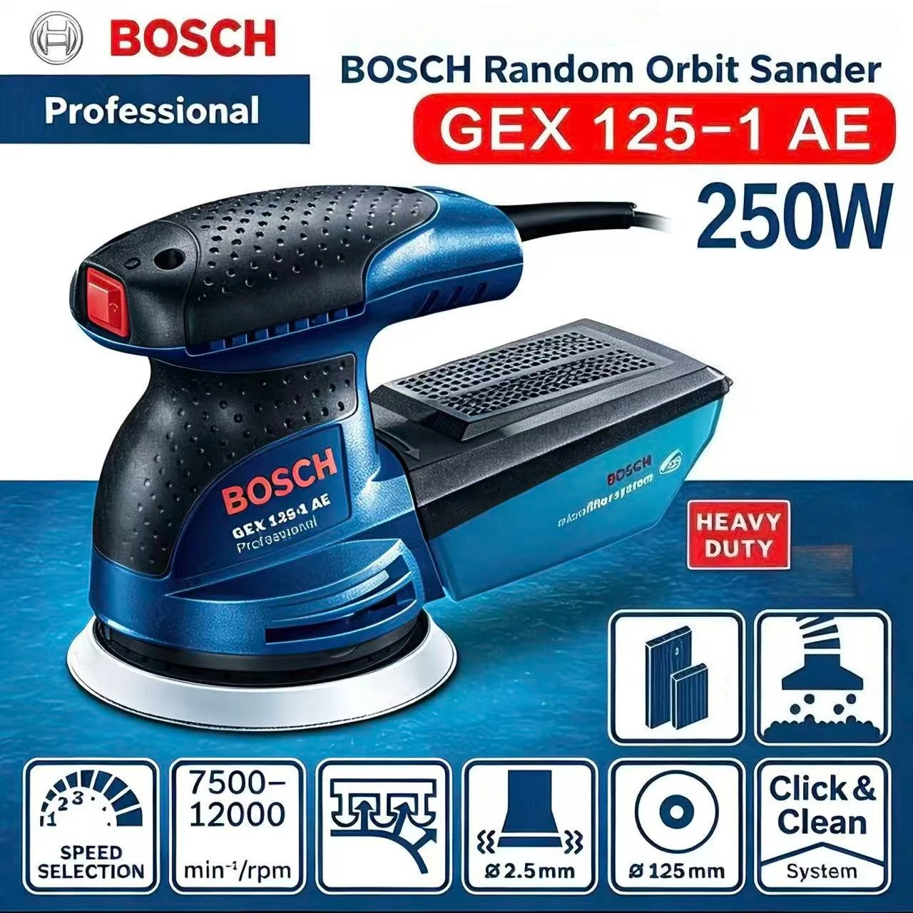 BOSCH GEX 125-1AE 220V ponceus - Power Tools Bosch avis et prix